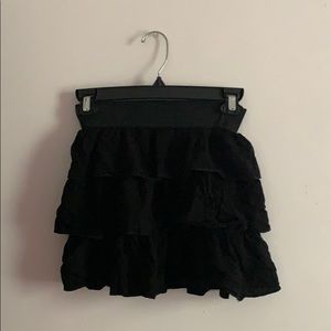Black ruffled skirt